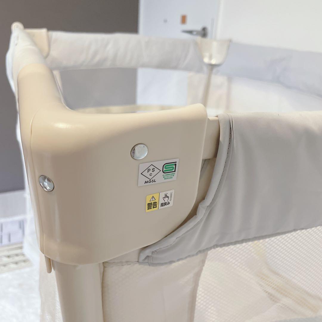 Aprica 極美品✨ココネルエアー-ab ベビーベッド ホワイトグレー