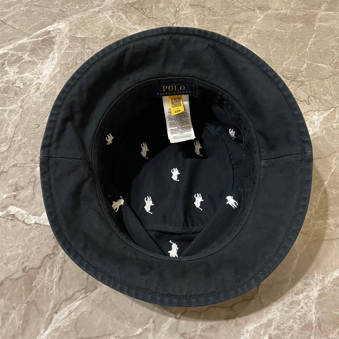 【超美品】Polo Ralph Lauren マルチポニー バケットハット　黒色