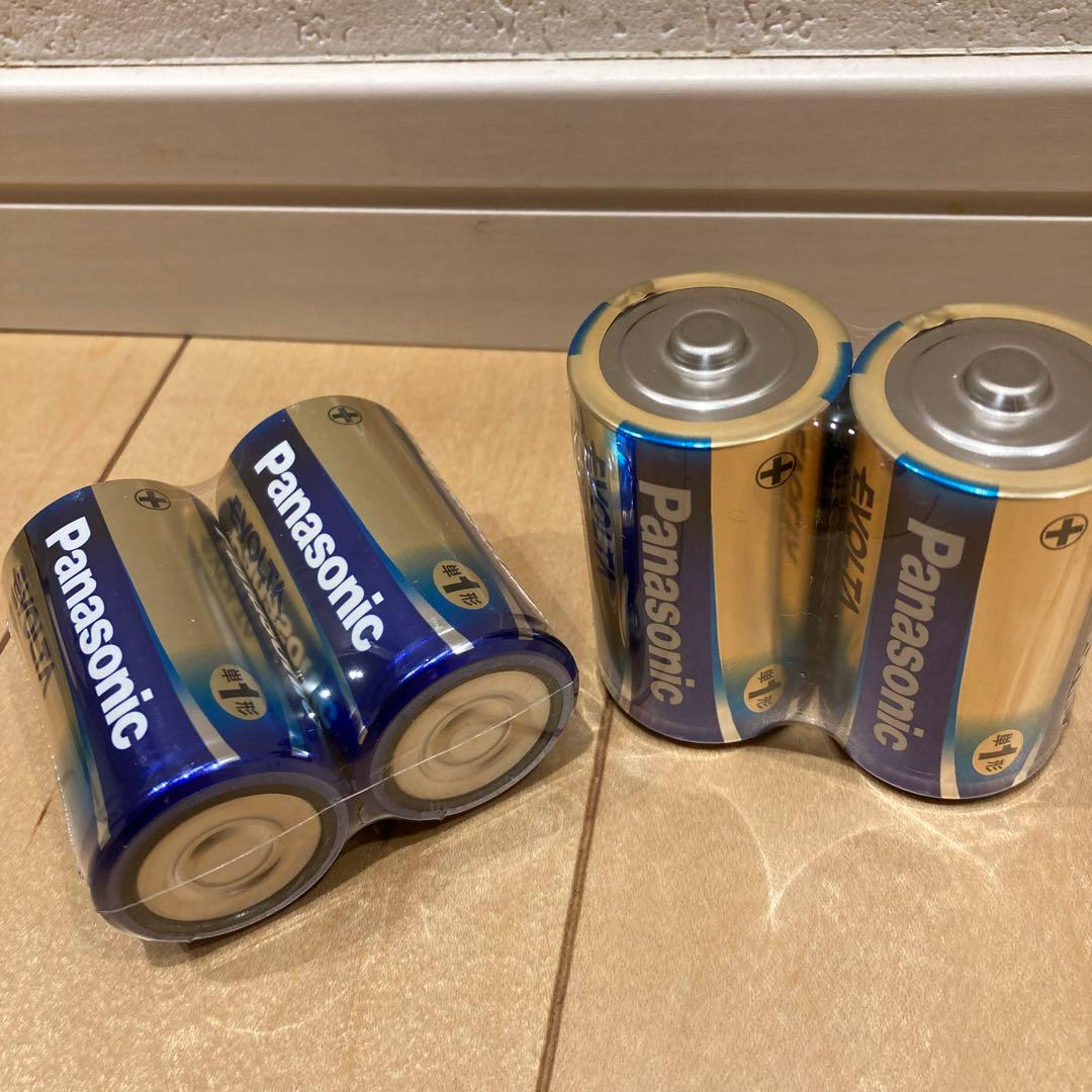 新品　パナソニック　アルカリ乾電池エボルタ単1形　4個
