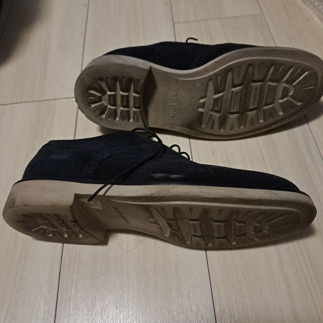 ジョルジオアルマーニ黒 スエード シューズ　ウィングチップ