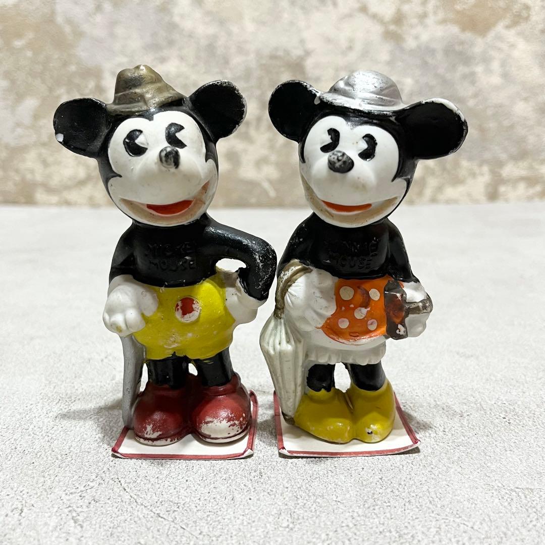 ヴィンテージ Disney ミッキーミニー アンティーク 置物 日本製