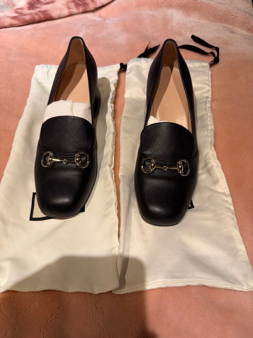 GUCCU 黒レザー ローファー size 39 このキノコ