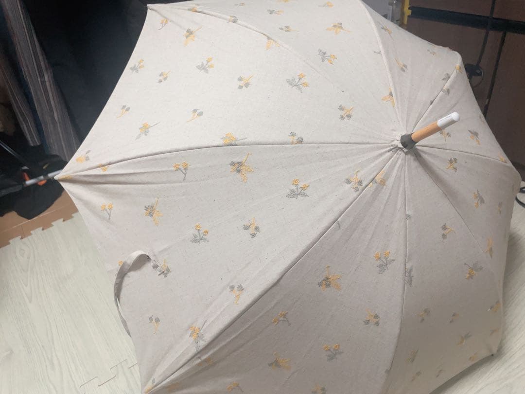 小宮商店 かわず張り 刺繍チェック 日傘