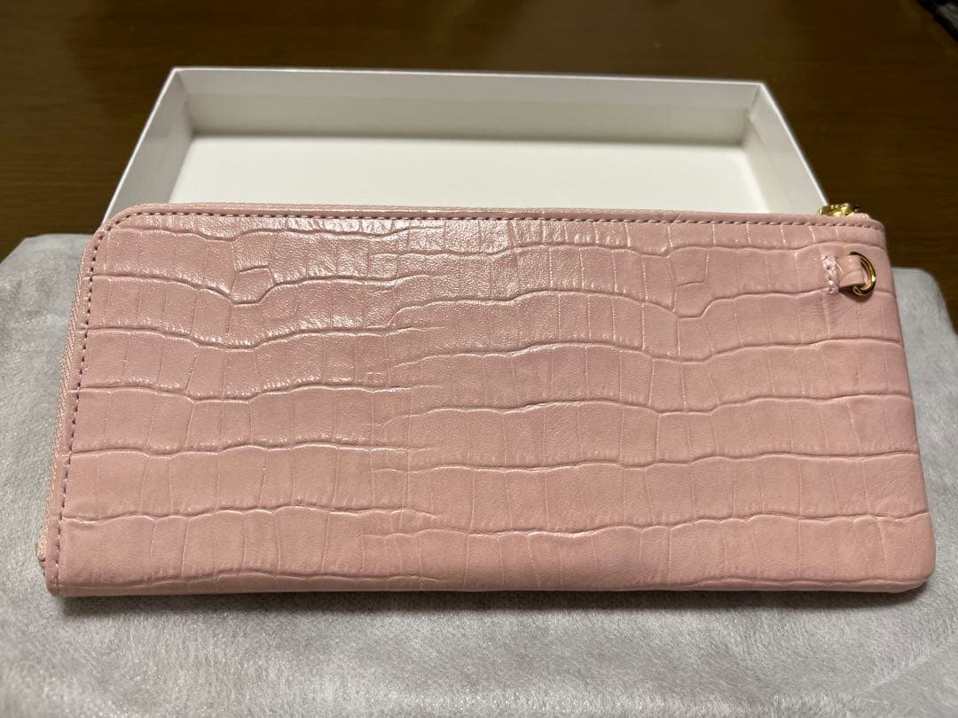 美品　アテニア×HAMANO スリム長財布　ペールピンク