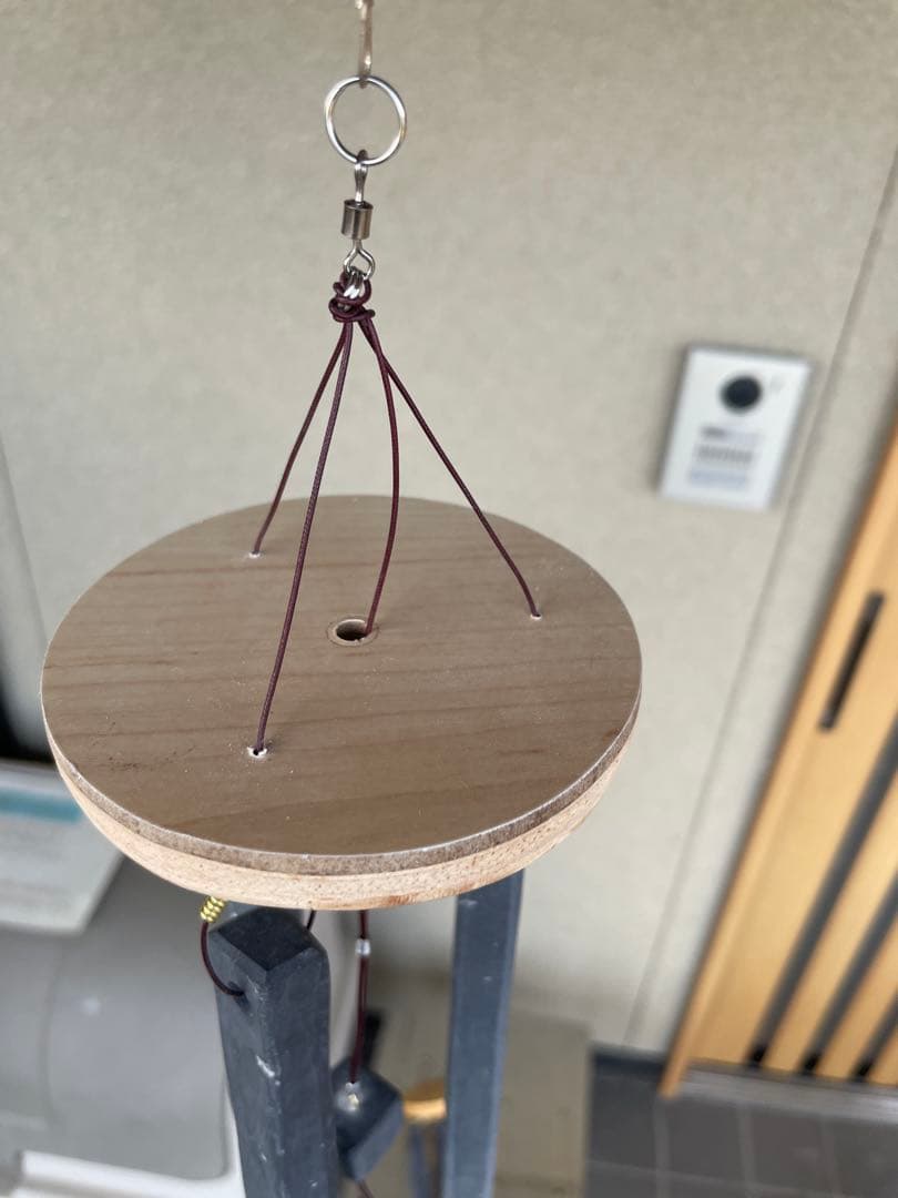 サヌカイト手作り風鈴(中) 磬石　カンカン石　原石　　ウインドチャイム1