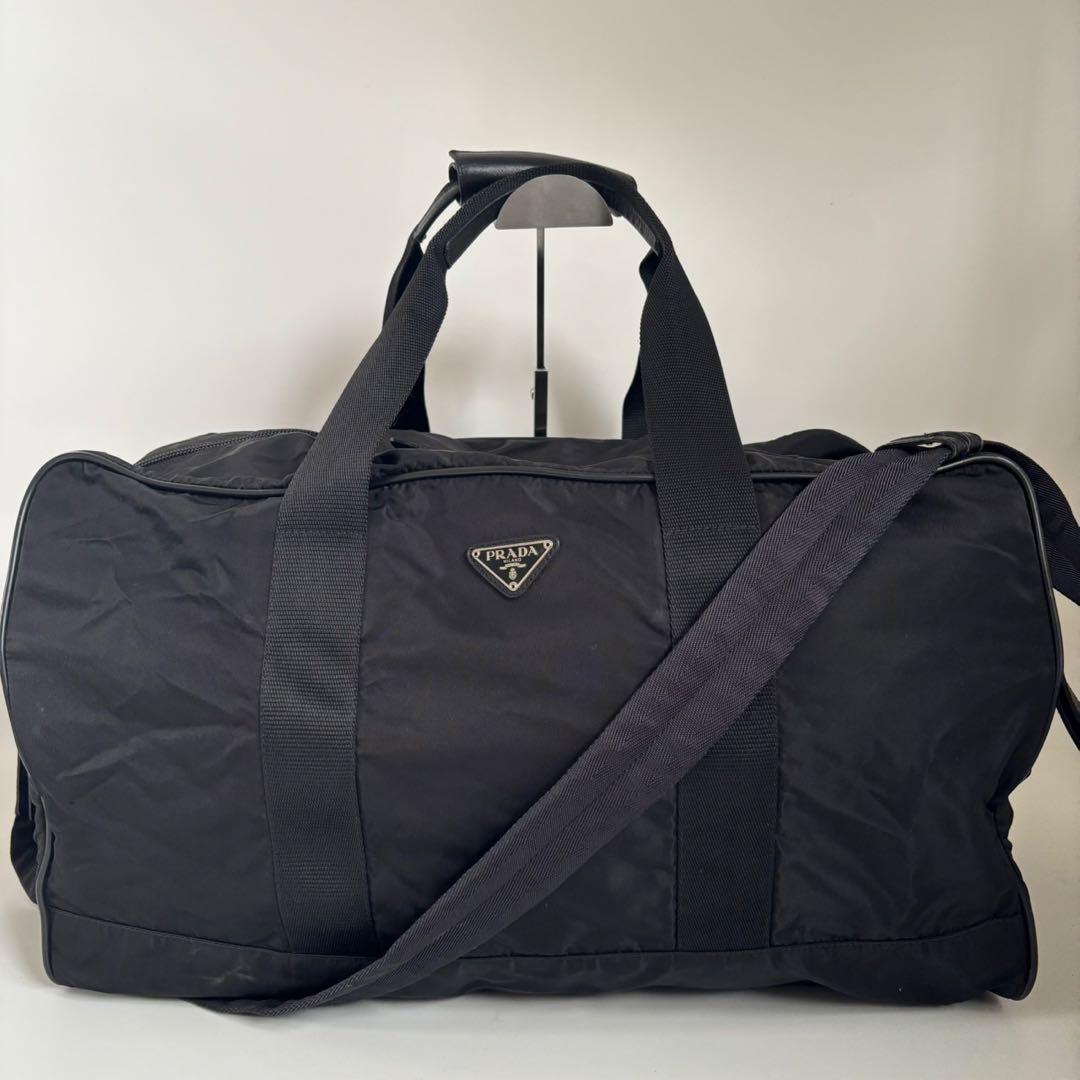 PRADA ボストンバッグ 2way ブラック 三角ロゴ テスートナイロン