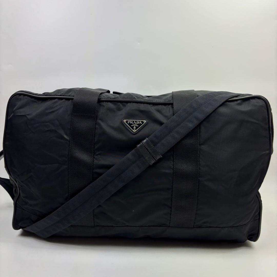 PRADA ボストンバッグ 2way ブラック 三角ロゴ テスートナイロン