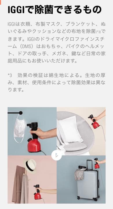 [加圧式除菌脱臭スチーマー IGGI（イギー） ホワイト]