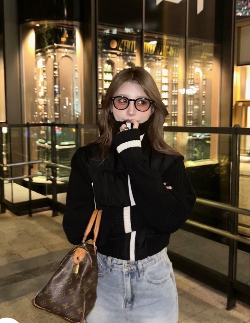 DIANTE アクセントカラーニットドッキングブルゾン