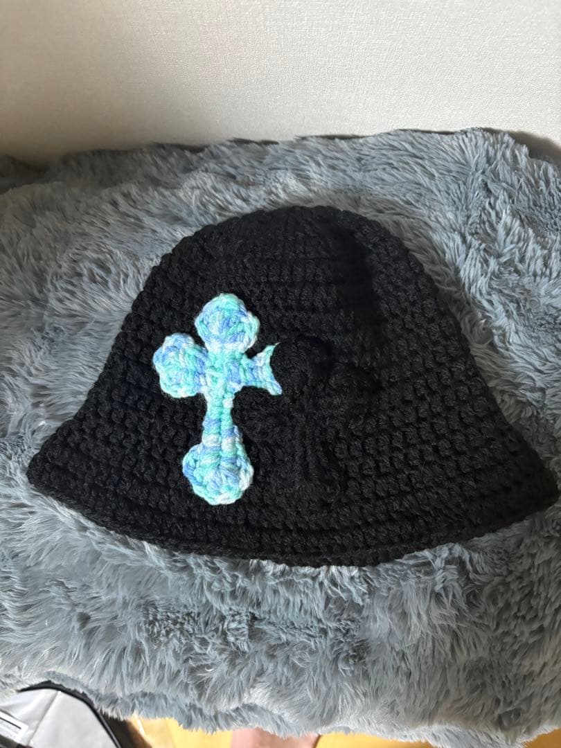 YARN バケットハット 黒青 Y.A.R.N