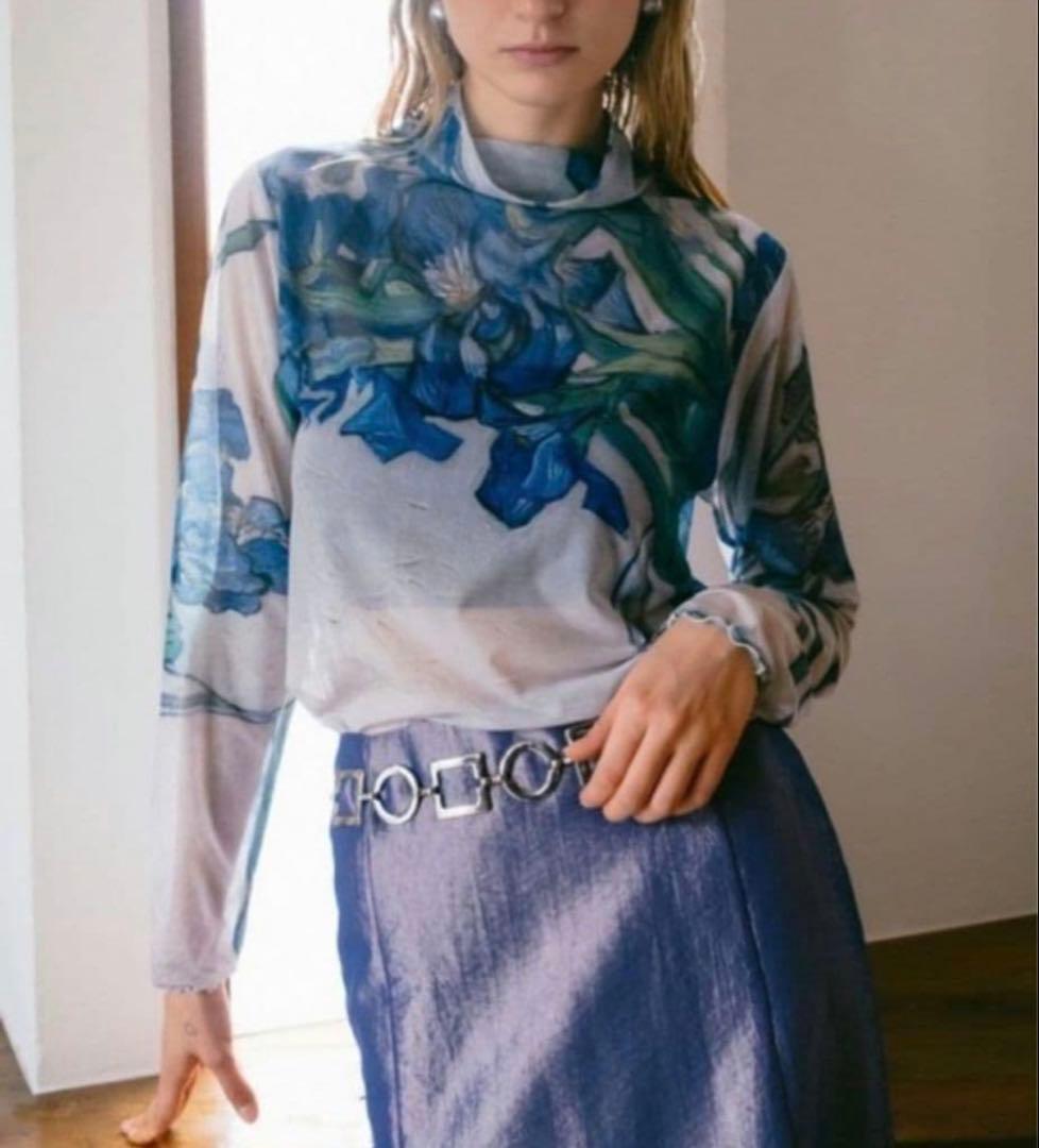 【美品】sahara High Neck Sheer Top 03Irises