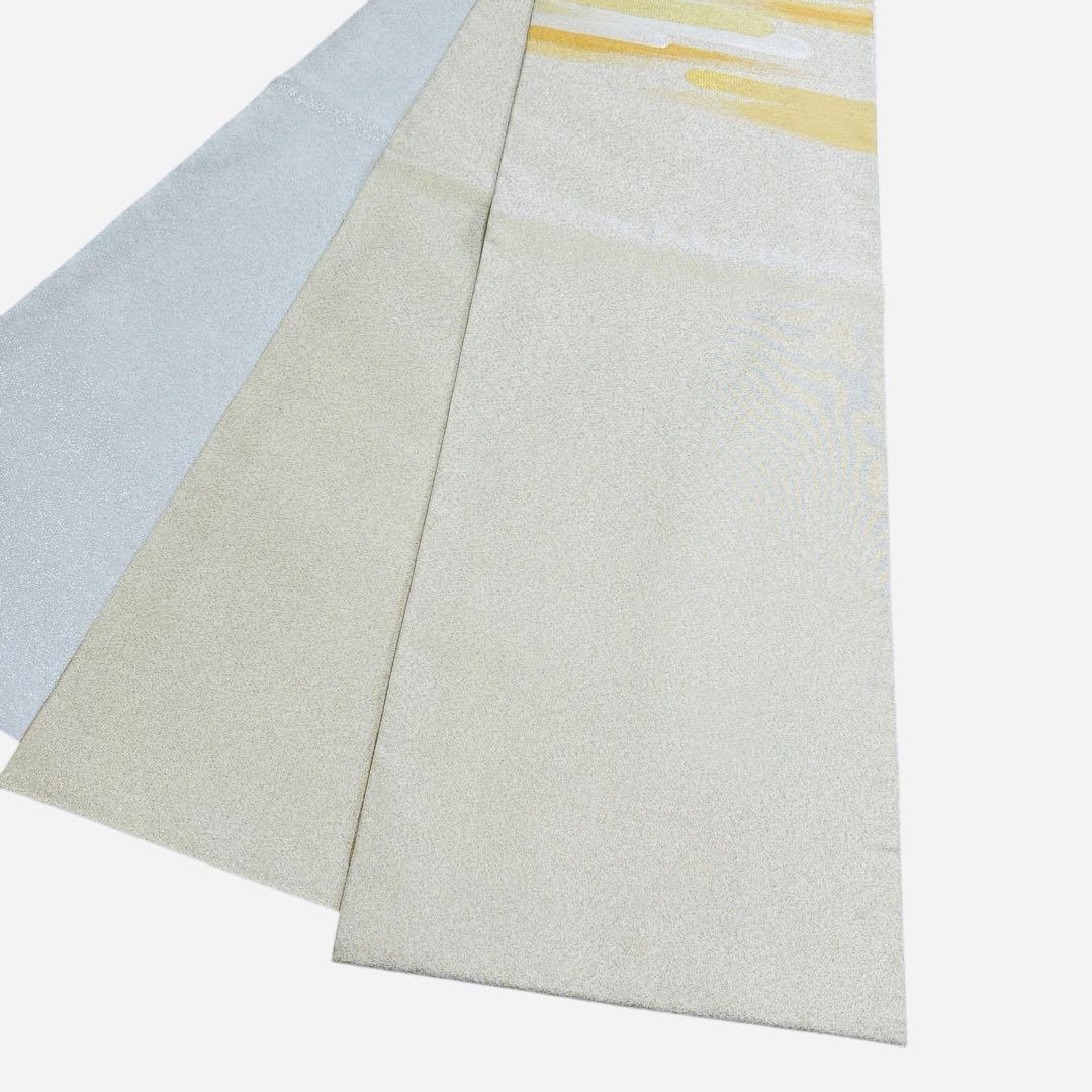 AA21未着用　袋帯 大太鼓 手おり　綴れ　金銀通 正絹 着物