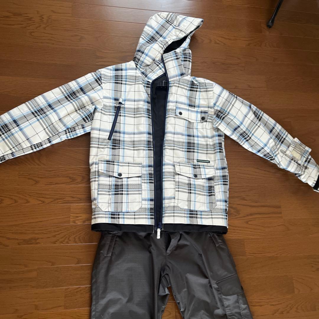 スキー/スノーボードウェア ホワイト/ブルー チェック柄