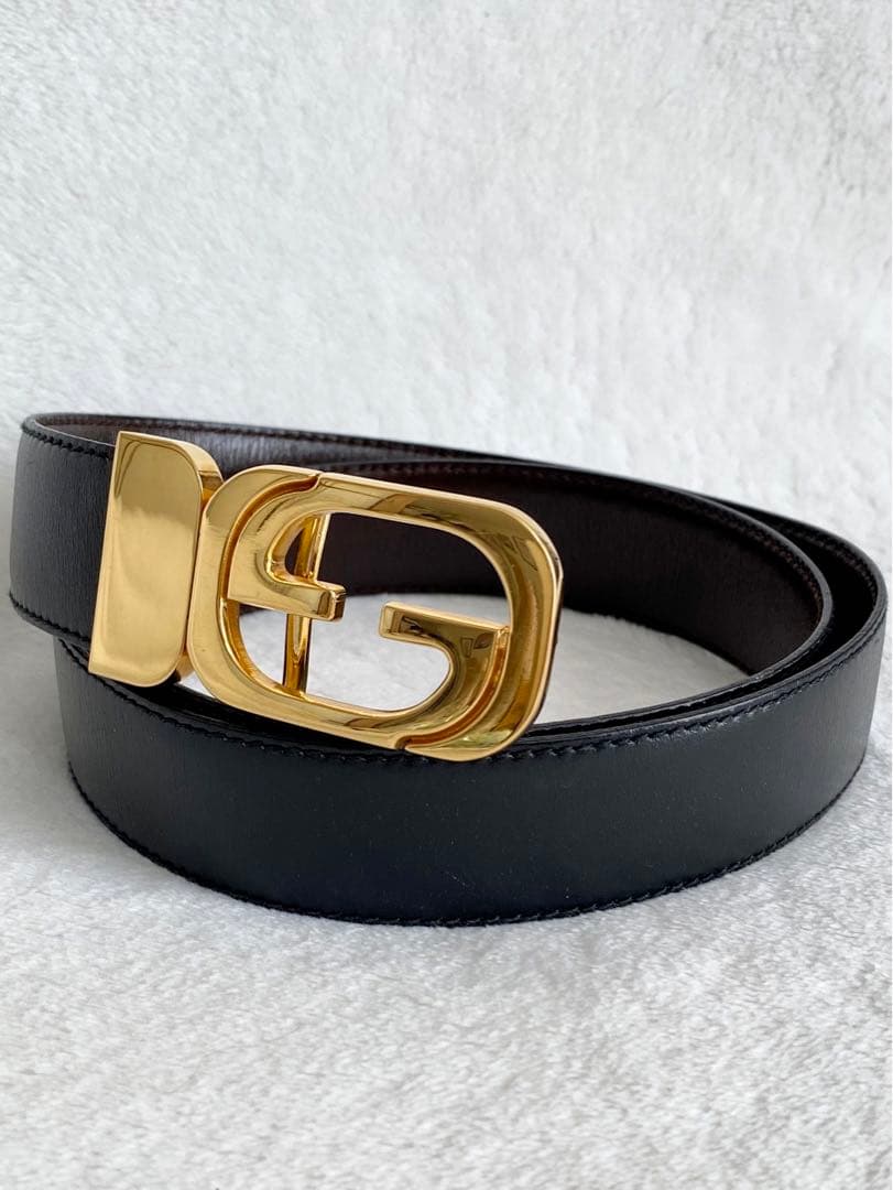 GUCCI グッチ オールドグッチ GGバックル ベルト レザー 革 ブラック