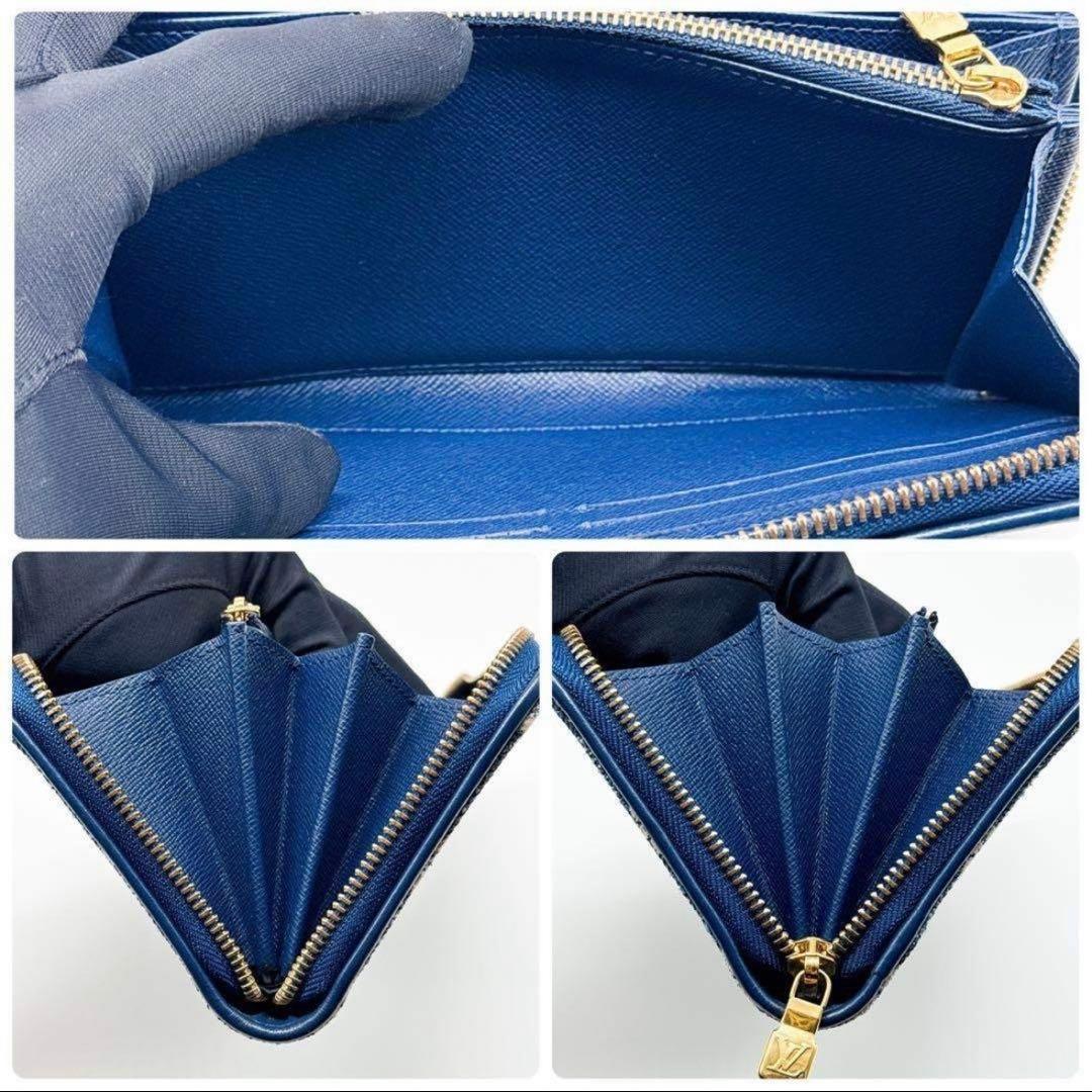 完売品 ルイヴィトン モノグラム デニム ジッピーウォレット 財布 ブルー
