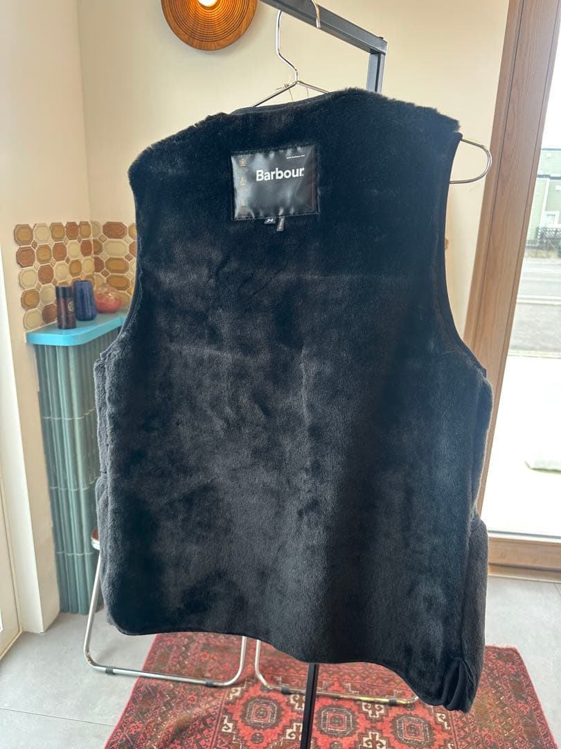 Barbour 黒 フリース ベスト
