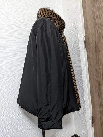 A893　シェアードウィーゼル　ミンク　毛皮　リバーシブル　リアルファーコート