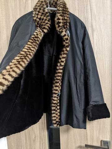 A893　シェアードウィーゼル　ミンク　毛皮　リバーシブル　リアルファーコート