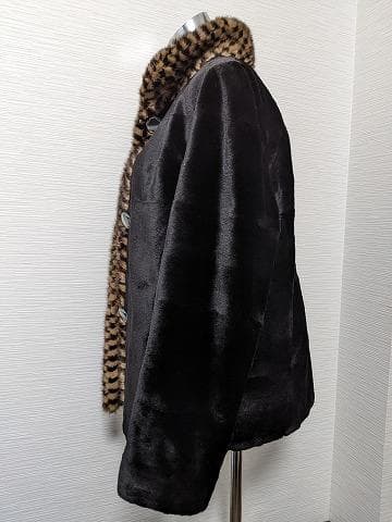 A893　シェアードウィーゼル　ミンク　毛皮　リバーシブル　リアルファーコート