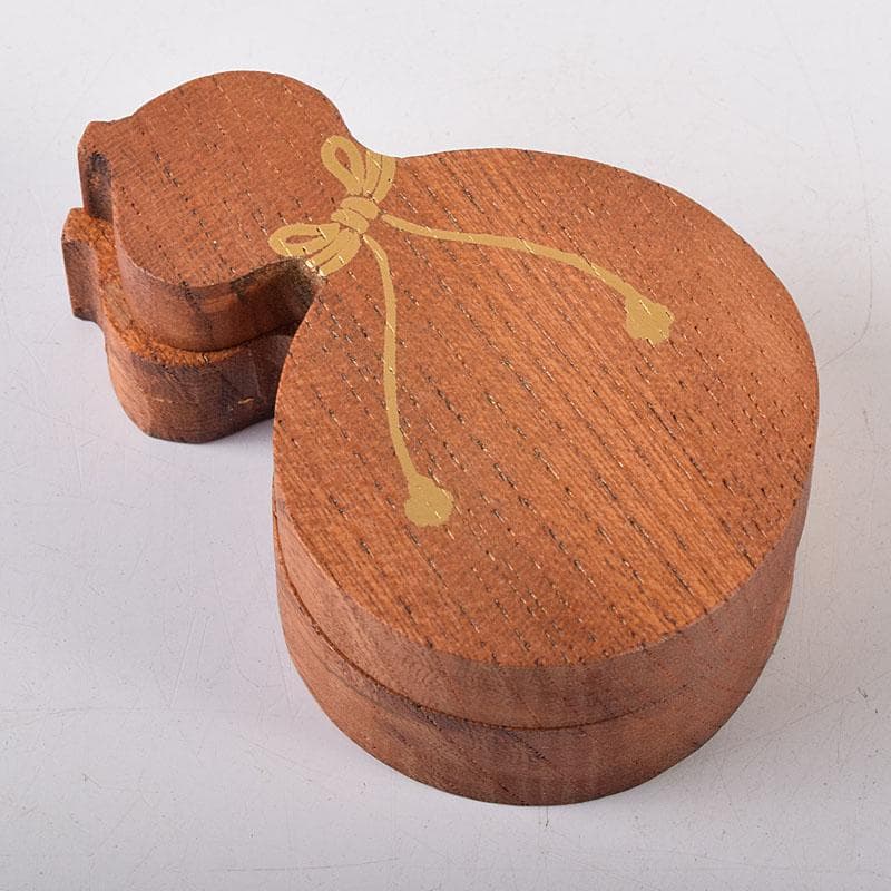 ホットスルー　中村宗悦作　海清寺　古材　内金溜　瓢香合　共箱　V　8138