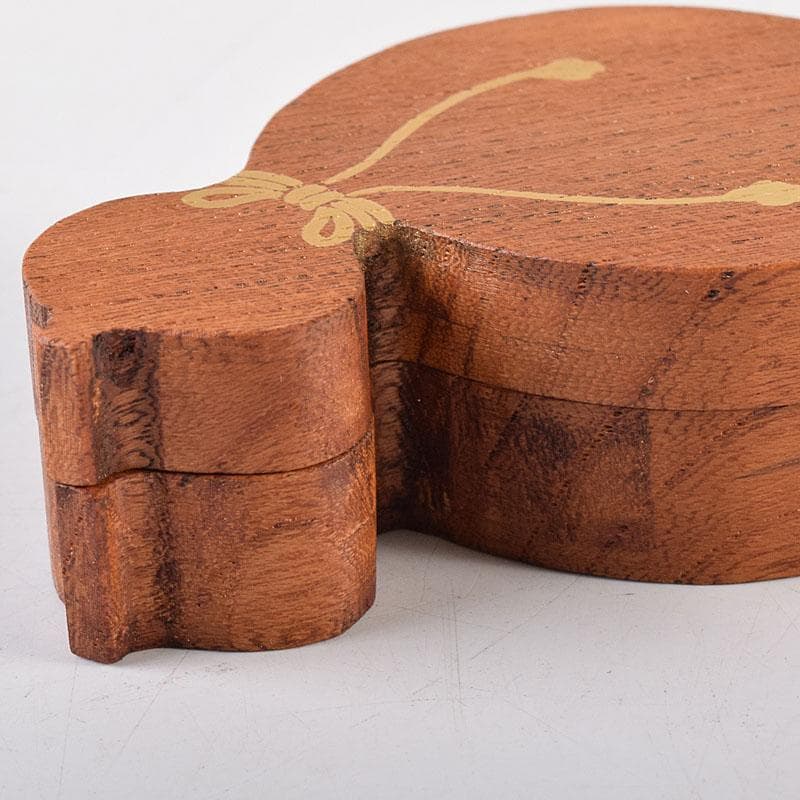 ホットスルー　中村宗悦作　海清寺　古材　内金溜　瓢香合　共箱　V　8138