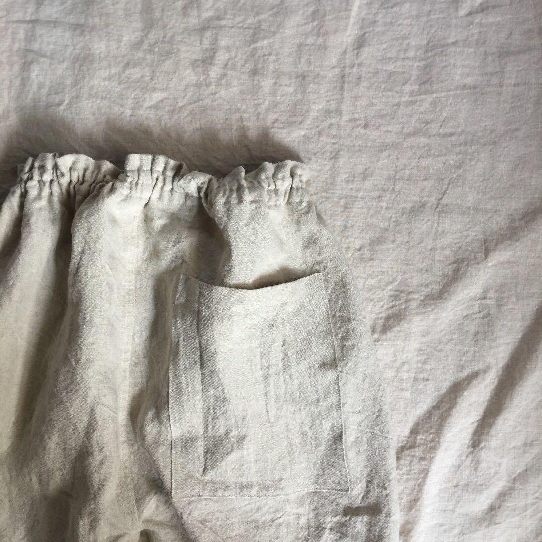 リネンウールのもんぺ　きなり