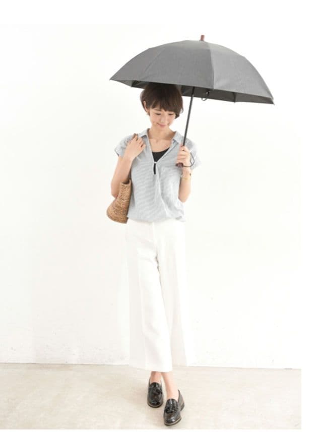 サンバリア100　 フロストグレー　2段折　日傘　美品