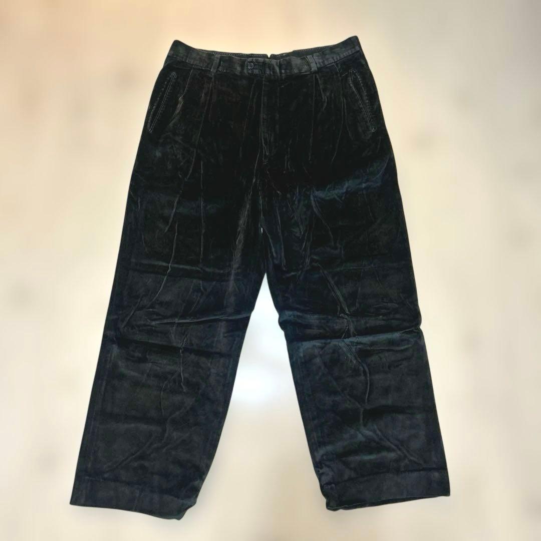 BERNARD ZINS ベロア ワイドスラックス 黒 仏製　古着