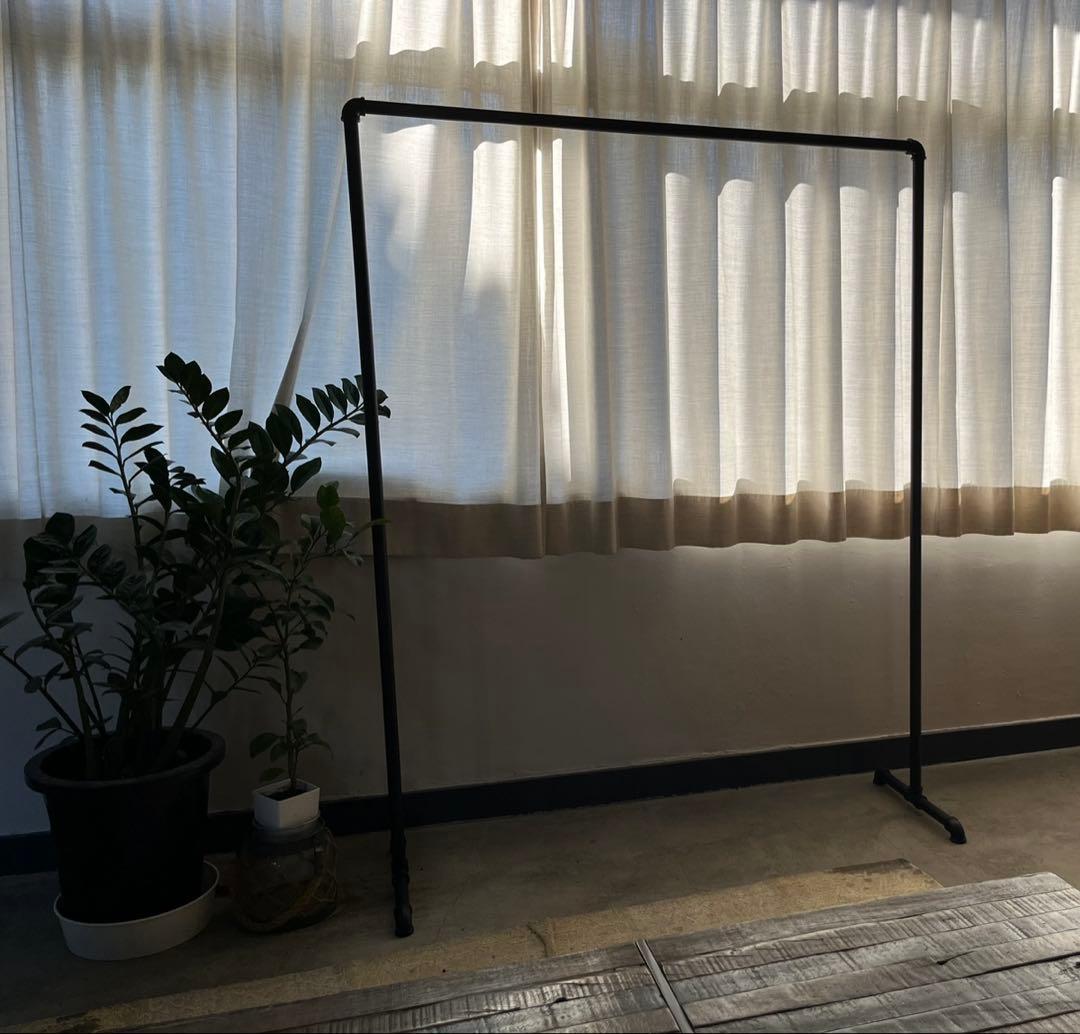 ハンガーラック 120 ガス管 アイアン パイプ 黒 収納 什器 古着 シンプル