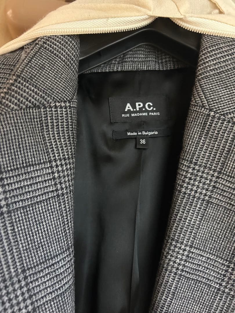 A.P.C. チェック柄 ダブルブレストジャケット セットアップ36