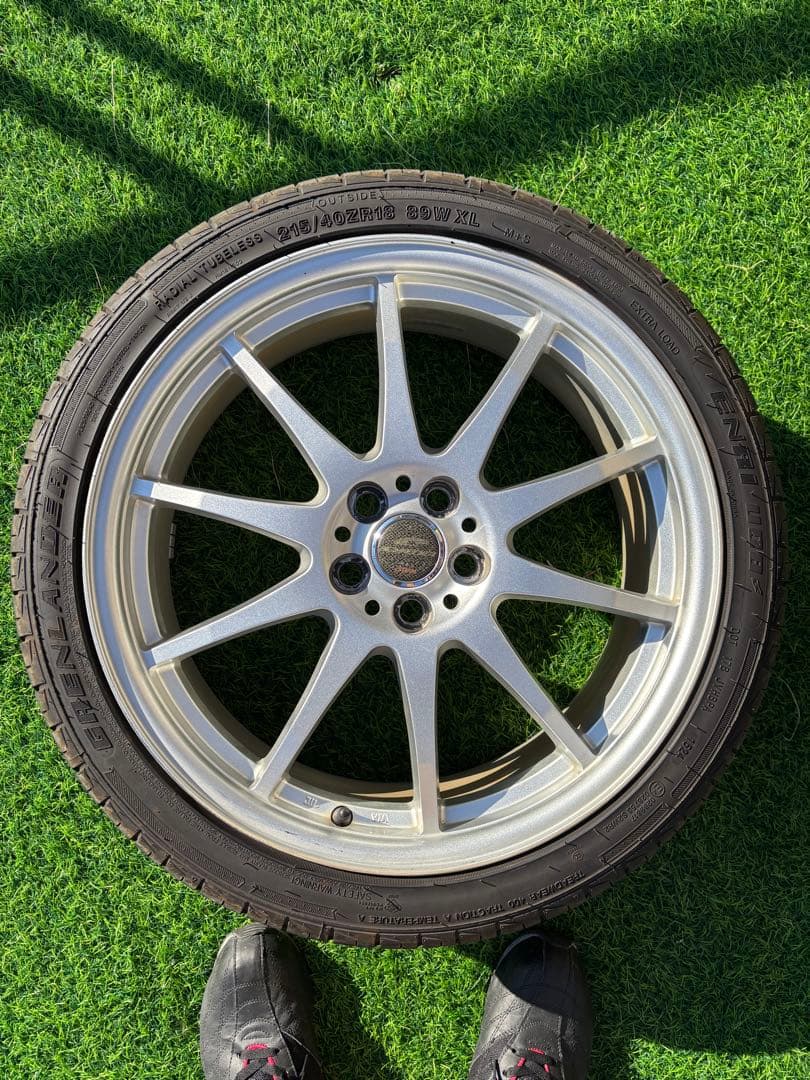 ①プリウス18インチ7J ＋50・215/40R18タイヤ・ホイールセット 1本