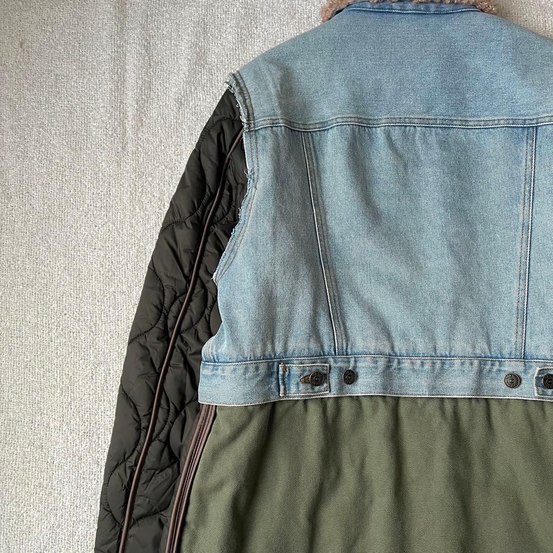 【美品】DIESEL 2wayキルティング切替デニムジャケットボア ユニセックス