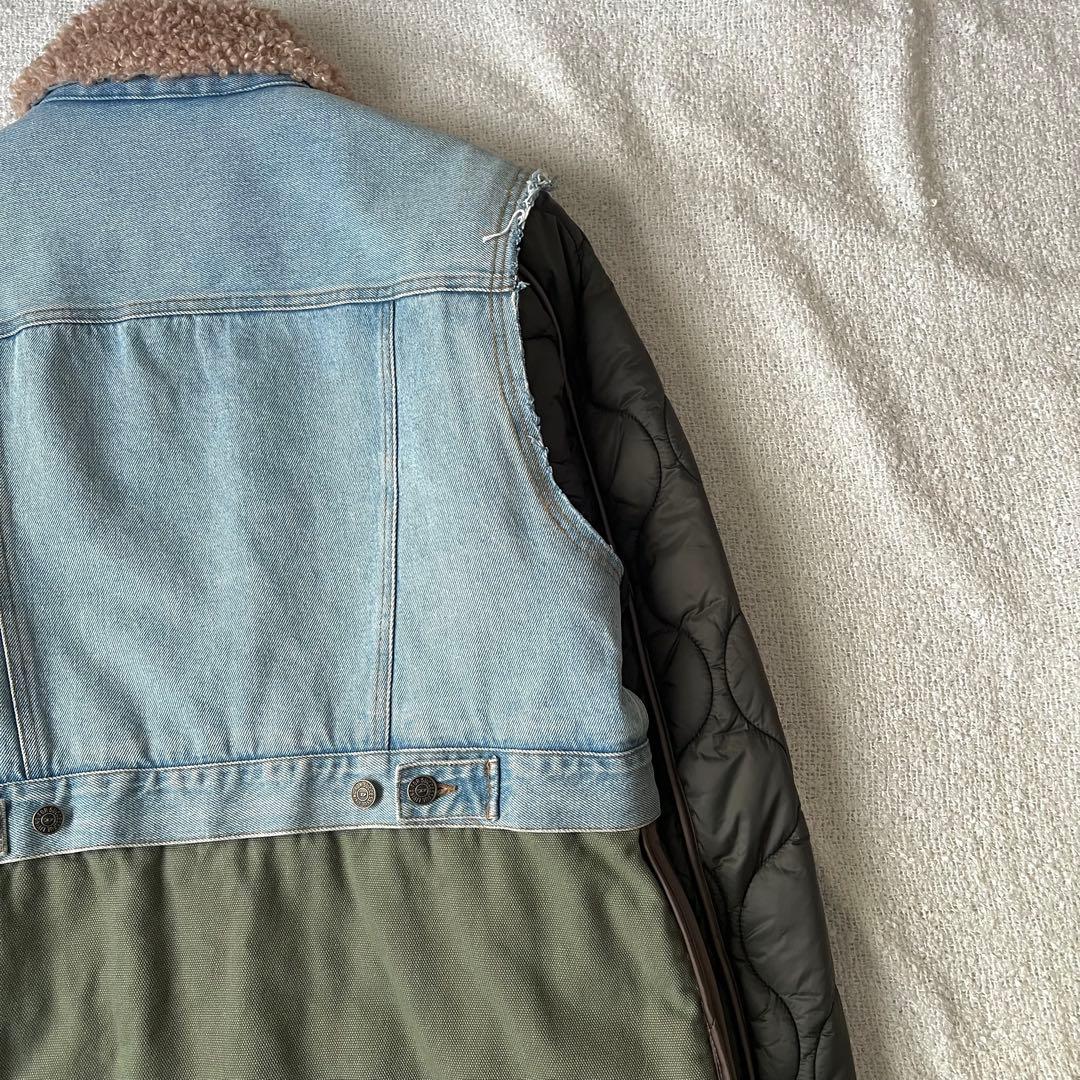 【美品】DIESEL 2wayキルティング切替デニムジャケットボア ユニセックス