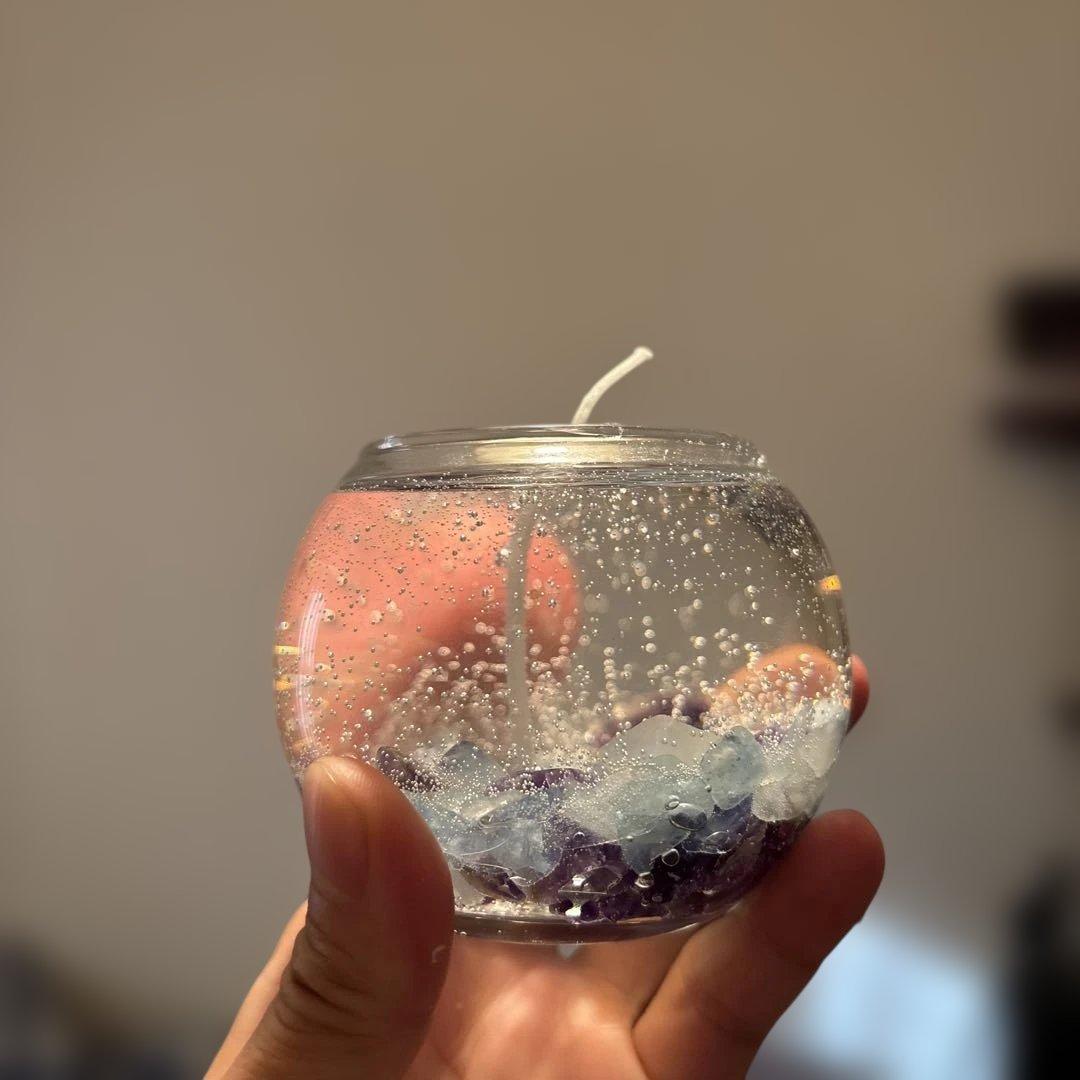 浄化！アメジストとアクアマリンだけのジェルキャンドル！綺麗！