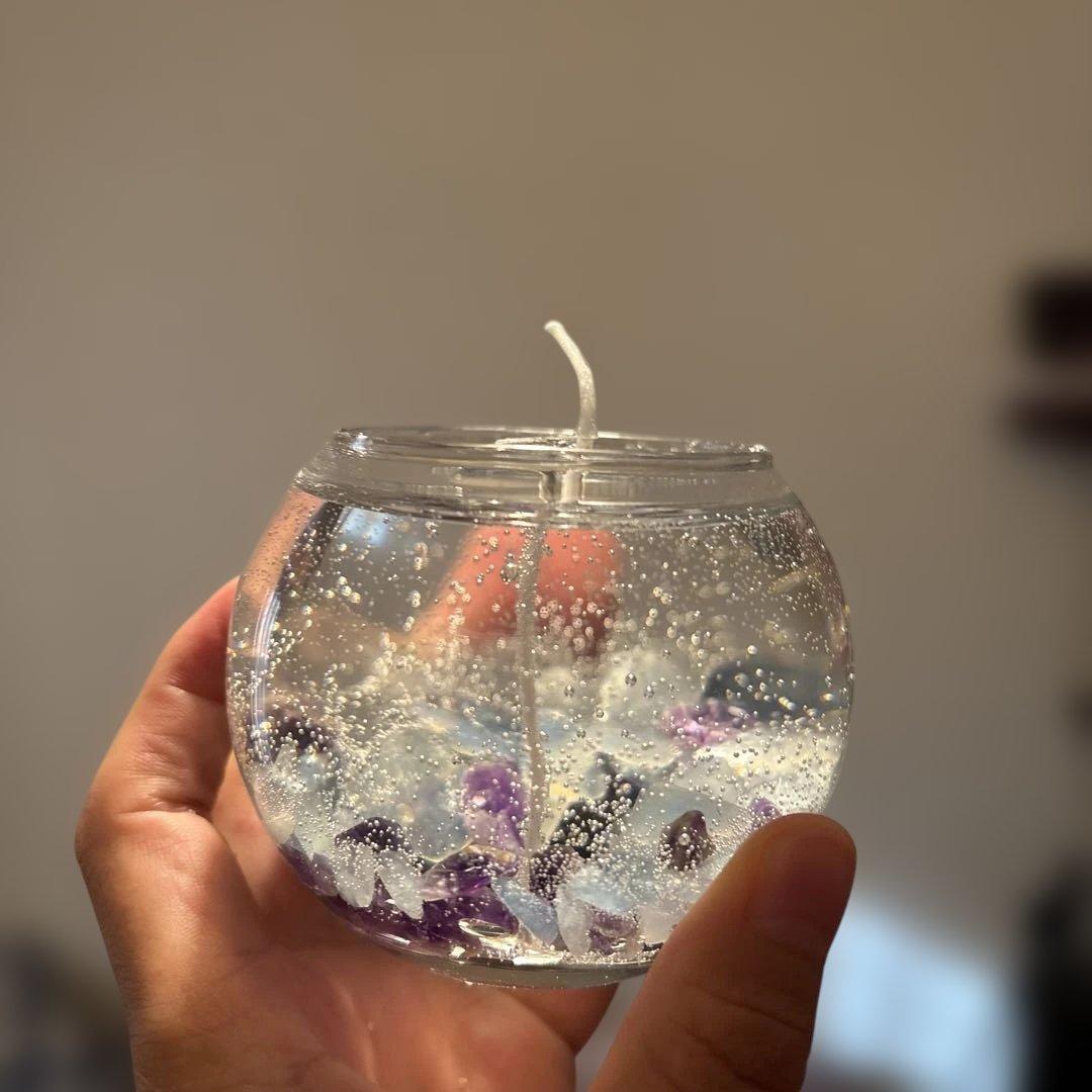 浄化！アメジストとアクアマリンだけのジェルキャンドル！綺麗！