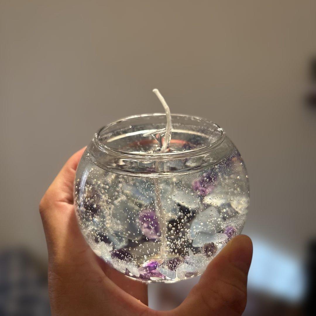 浄化！アメジストとアクアマリンだけのジェルキャンドル！綺麗！