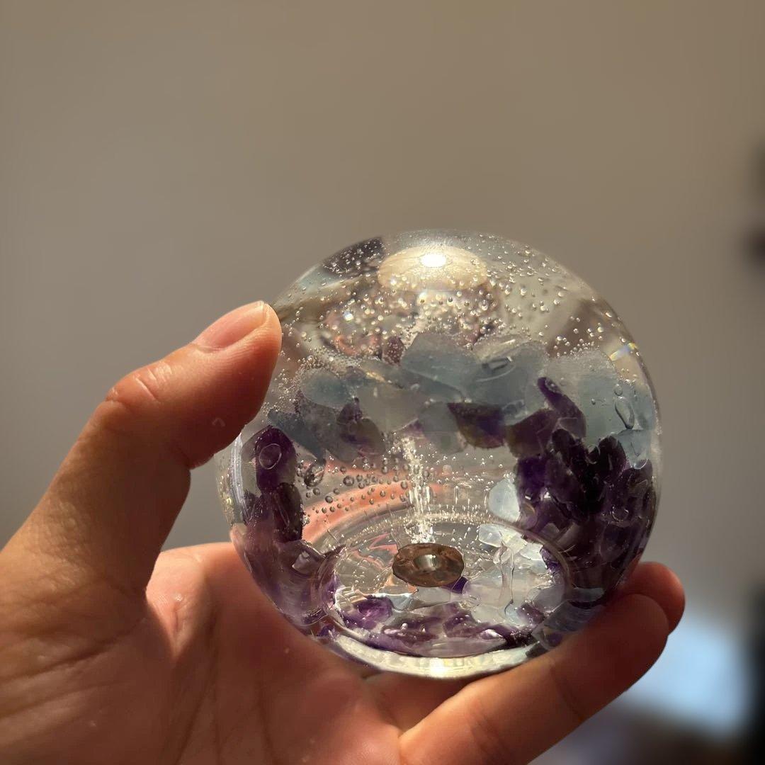 浄化！アメジストとアクアマリンだけのジェルキャンドル！綺麗！