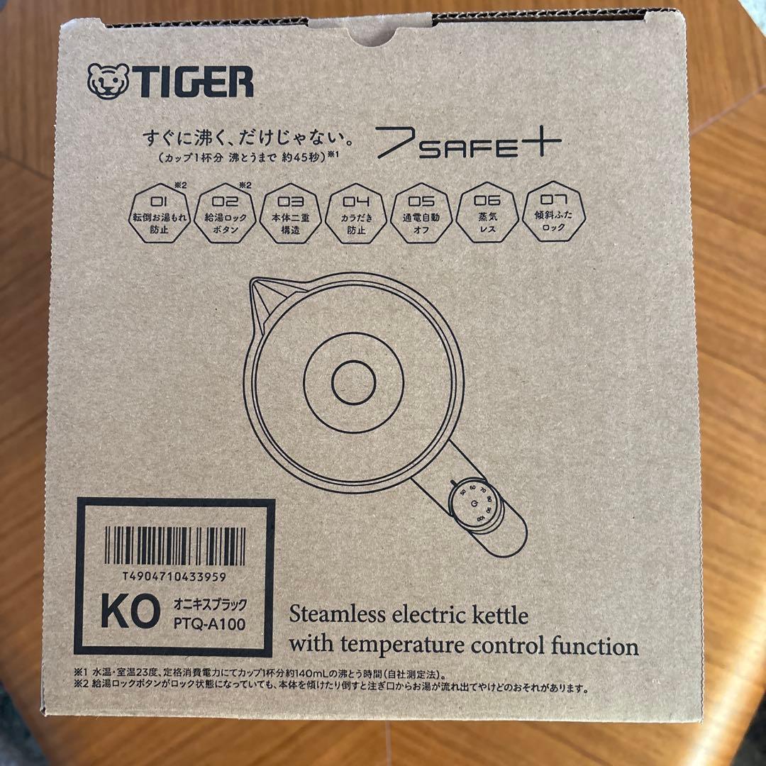 TIGER 電気ケトル PTQ-A100 1.0L オニキスブラック