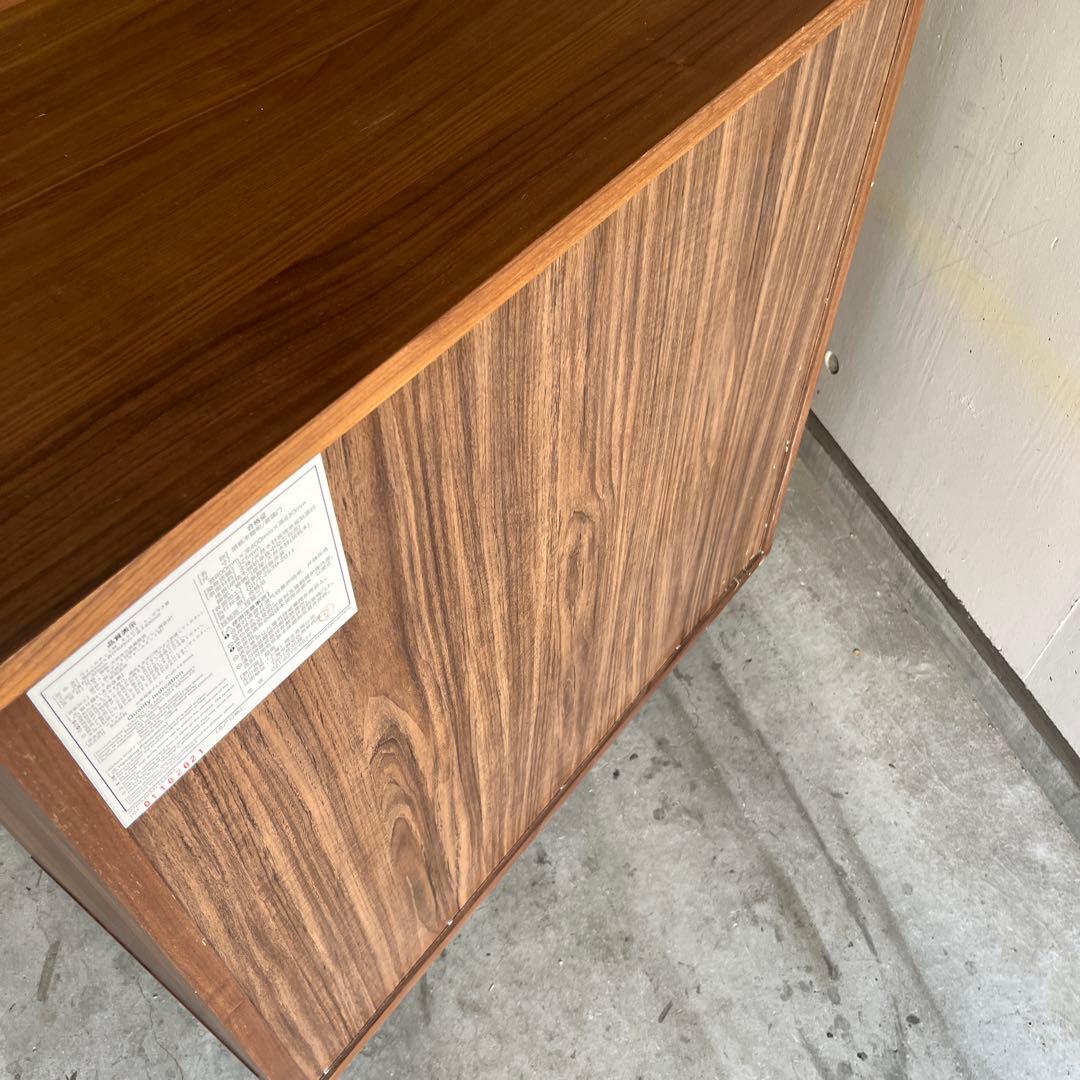 美品・廃盤希少★無印 ウォールナット材キャビネット・ガラス扉