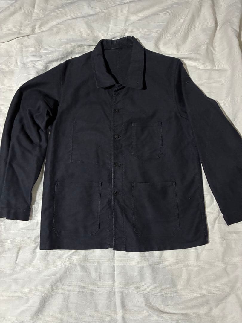 フレンチ フランス 50s〜ブラックモールスキンジャケット サイズ52表記