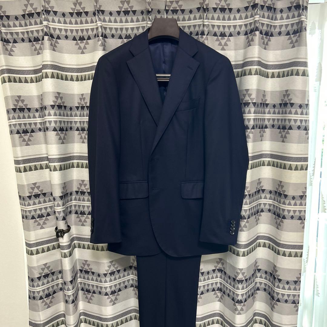 【美品】ヒルトン　SUPER110's スーツセットアップ　紺色　最高級