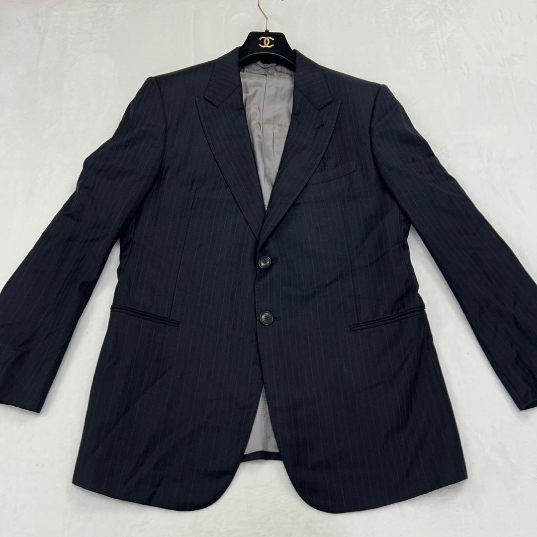 H69 3XL ジョルジオアルマーニ イタリア製 スーツ上下 ネイビー メンズ
