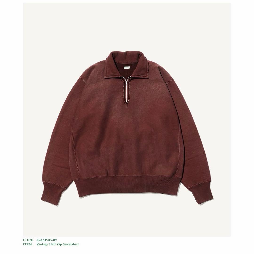 トップス 25AW A.PRESSE Vintage Half Zip Sweat 1
