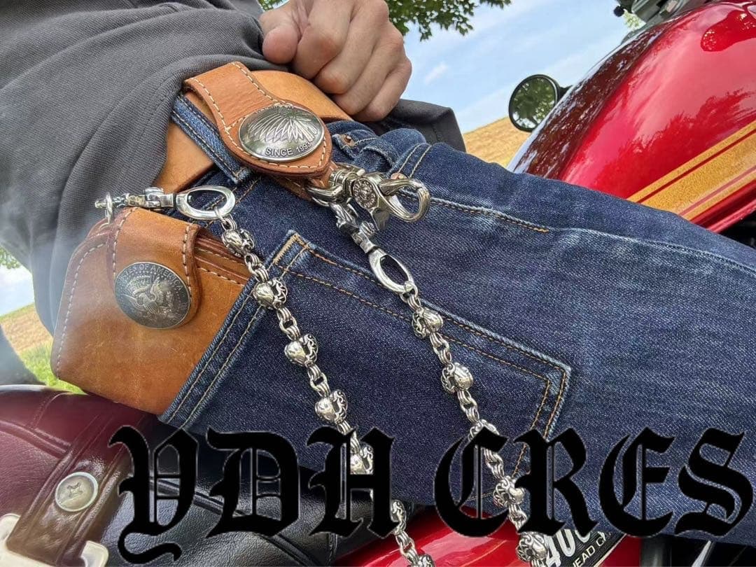 ★QBKB　ウォレットチェーン　ウォレットハートシルバーチェーン