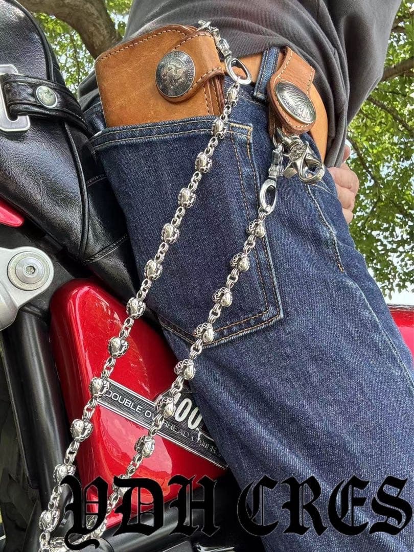 ★QBKB　ウォレットチェーン　ウォレットハートシルバーチェーン