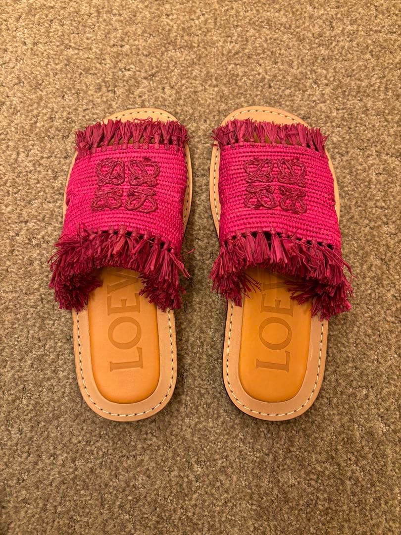 LOEWE ロエベ アナグラム ラフィアミュールサンダル