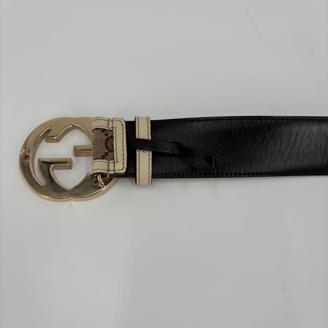 GUCCI ベルト インターロッキング G ブラウン ゴールド