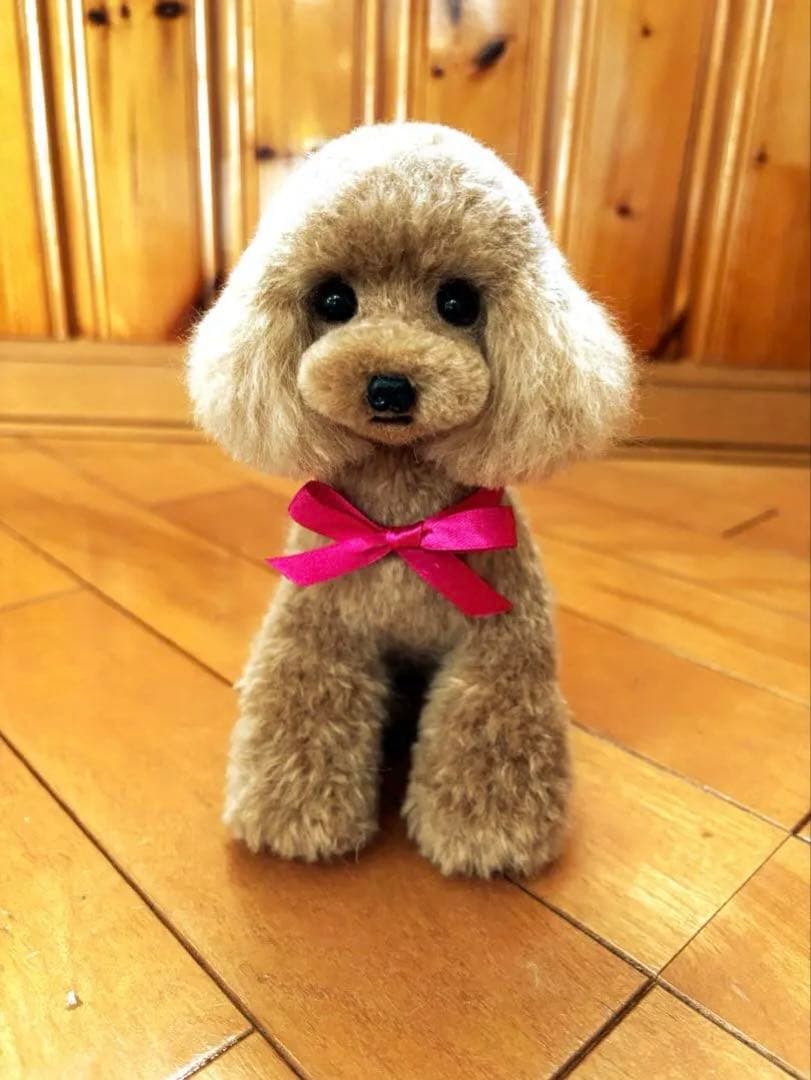 毛糸+羊毛フェルト トイプードル