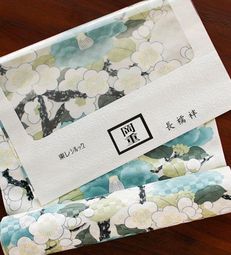 岡重 梅椿　ブルーグリーン　替え袖