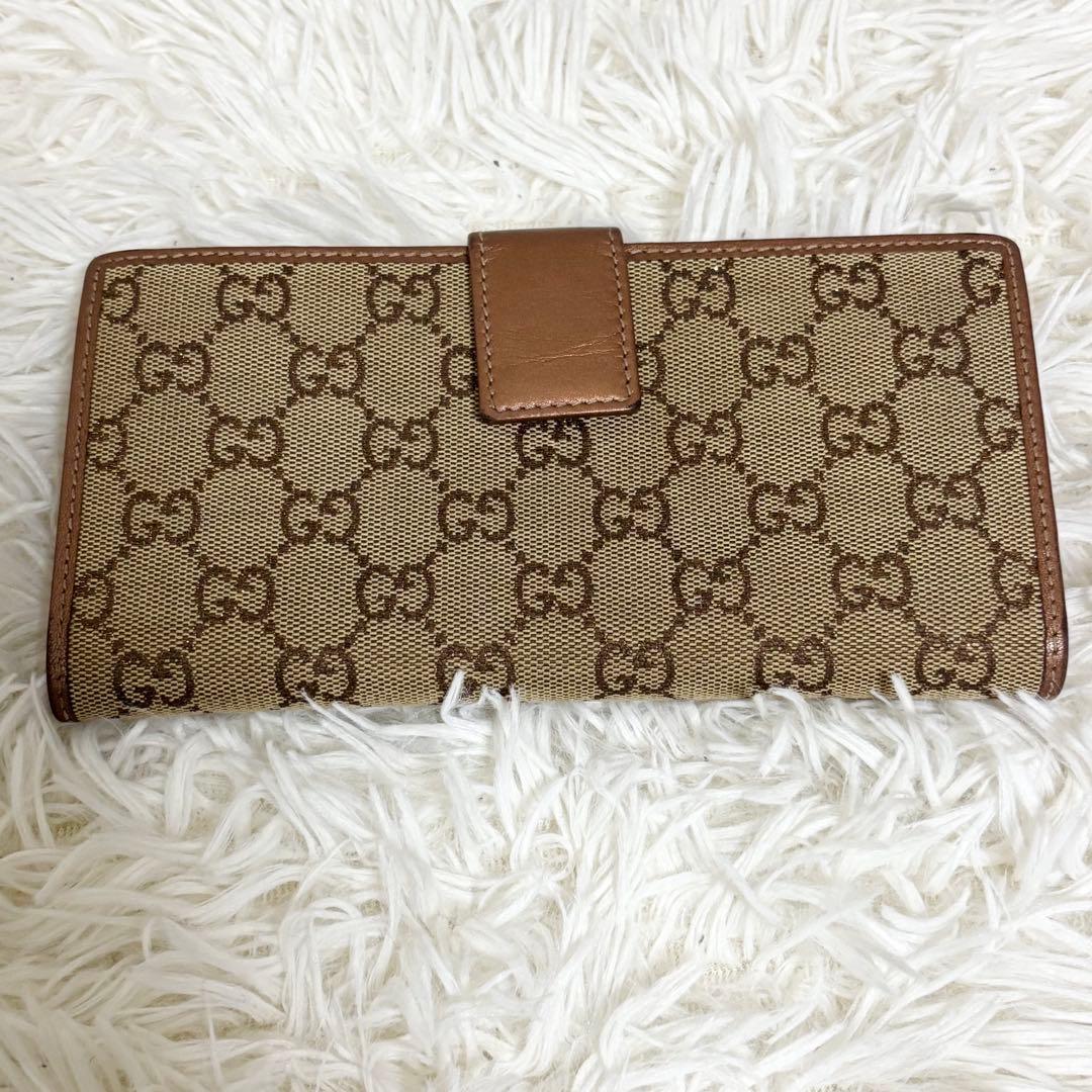 GUCCI グッチ 長財布 Wホック ラブリーハート　GGキャンバス　箱付き